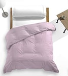 Catotex Parure de lit avec Housse de Couette imprimée et Lisse. 50 % Coton, 50 % Polyester. Lit 150/160 cm Violet Ice Modèle Luana.