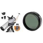 Celestron 22461 StarSense Explore DX 130 Newtonian Reflector Telescope with Smartphone App-enabled Technology - Black & 94119-A 1.25 inch Moon Filter - Suitable for Lunar Observation