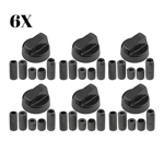 6X HOTPOINT Oven Cooker Black Hob Flame Burner Hotplate Control Switch Knobs