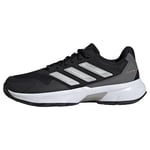 adidas Women's CourtJam Control 3 Tennis Shoes Sneaker, Core Black/Silver Metallic/Grey Four, 4 UK
