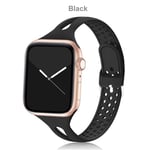 Klockarmband för Apple Watch SE 6 5 4 3 2 svart black 42/44mm
