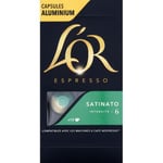 Capsules de café espresso en aluminium, Satinato, intensité 6