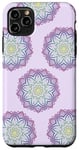 Coque pour iPhone 11 Pro Max Violet Bleu Vert Ombre Mandala Fleur Lotus