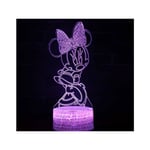Veilleuse Lampe illusion Minnie Mouse 3D led veilleuse avec contrôle tactile Cadeau de Noël d'anniversaire pour enfants [Classe énergétique