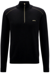 New Mens Hugo Boss Zoldan Half Zip Jumper Black Size S RRP£199