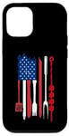 Coque pour iPhone 12/12 Pro Cool USA Drapeau Américain Humour Barbecue Griller Barbecue Design