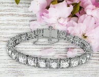Swarovski armbånd Millenia bracelet Square cut, White, Rhodium plated - 5599202