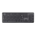Trust Ody Silent Wireless Keyboard QWERTY UK Layout, Membrane Low Profile Keys, Spill-Resistant, USB Receiver RF 2.4GHz, Batteries Included, Quiet Computer Keyboard for PC, Laptop, Mac - Black