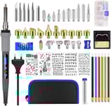 Kit pyrograveur à bois, kit de fer à souder, 60 W, température réglable 180-480 ¿, fer à souder électrique professionnel pour bois, liège gravé