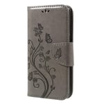 Läderfodral Fjärilar Samsung Galaxy S8 Grå