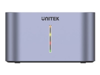 Unitek - Förvaringslåda - fack: 2 - 2,5 tum/3,5 tum delad - SATA 6Gb/s - USB 3.2 (Gen 1) - rymdgrå