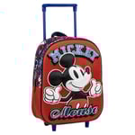 Skolväska med hjul Mickey Mouse Röd 25,0 x 31,0 x 10,0 cm 3D