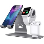 Stand Station de Chargement Support de Tablette de Bureau,3 en 1 pour Airpods Apple Watch/iPhone X / 8 Plus / 8/7 Plus/iPad,Gray