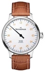 MeisterSinger AM901G No.03 White Dial / Brown Leather Strap Watch
