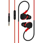 Shot Case Sport Earphones for Samsung Galaxy Note 10 with Microphone and Button for Hands-Free In-Ear Jack One Red