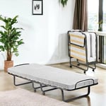Talamo Italia Pliant Deva, d'appoint avec sommier 12 Lattes, Matelas Inclus, lit Peu encombrant, 100% fabriqué en Italie, 80 x 190 x 37 cm, Housse de Protection sur Demande, Blanc, 190 cm