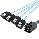 chenyang Câble Raid Mini SAS SFF-8643 hôte 1 à 4 SATA 7 broches pour disque dur cible 6 Gbit/s 1 m