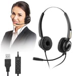 USB Computer Headset with Microphone Noise Cancelling computer