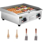 Kommerciel elektrisk bageplade, 26" Teppanyaki-grill, 3200 W elektrisk flad grill, elektrisk bordplade i rustfrit stål med dryphul, 50-300 ℃ bordplad