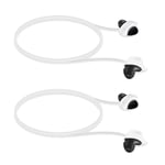 kwmobile Straps Compatible with Samsung Galaxy Buds/Buds Plus - 2x Silicone Holder for Wireless Earphones - White