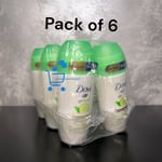 6 x 50ml Dove Roll On  Go Fresh Antiperspirant Cucumber &Green Tea 48h