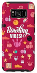 Galaxy S8 Bowling Vibes Strike Pins and Ball Pattern Girls or Women Case