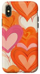 Coque pour iPhone X/XS Colorful Hearts Pattern Love Phone Cover