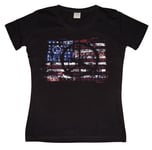 USA Flag With Peace Symbols Girly T- shirt, T-Shirt