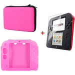Sac Rose + Film De Protection Transparent Pour Écran Tactile + Protection Rose En Eva Pour Nintendo 2ds - Type Pink Set