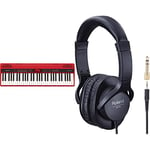 Roland Go-61K Keys Music Creation Keyboard with A Wireless Smartphone Connection, Red & RH-5 Monitor Headphones for Everyday Music Making And Audio Playback