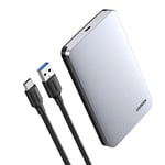 Ugreen 2,5" SATA-harddiskkabinett med USB-C til USB-A-kabel - Sølv