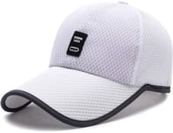 Baseball cap Men's summer mesh cap cap men's long-brimmed sun hat breathable long-brimmed outdoor sports cap male white