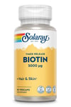 Solaray Timed Release Biotin 5000mg - Hair and Skin - 60 VegCaps