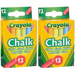 CRAYOLA Anti-Dust Coloured Chalk - Assorted Colours (Pack of 24) | Smooth Texture Makes Writing & Drawing on Blackboards Easy!