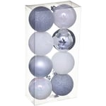 FÉÉRIE LIGHTS & CHRISTMAS Féérie Lights&christmas - Kit de décorations pour sapin noël 8 Pièces Argent et blanc Diam. 7 Blanc