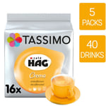 Tassimo Coffee Pods Café Hag Crema Decaf 5 Packs (Total 80 Drinks)