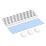 sourcing map M.2 Aluminum Heatsink Kit 70x22x6mm with Silicone Thermal Pads for 2280 SSD