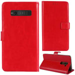 Lankashi Stand Premium Retro Business Flip Leather Case Protector Bumper For Doro 1370/1372 2.4" Protection Phone Cover Skin Folio Book Card Slot Wallet Magnetic（Red）