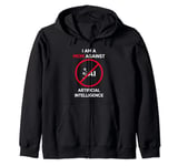 I Am a Mom Against Artificial Intelligence AI Robot Zip Hoodie