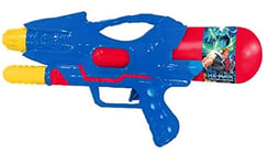 Grandi Giochi - He Man Pistolet réservoir Amovible et 1 Jet d'eau 33 cm, Couleur Bleu Clair, Rouge, HE00119