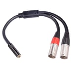 3,5 mm stereo hona till dubbla XLR 3-stiftshane Y-splitter Ofc Aux-ljudkabel 3,5 mm till 3-stifts XLR Y-1