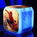 Wake Up Lights USB Spiderman 7 Colors Mood Lamp Digital Clock LED Alarm Clock Lovely Cartoon Night Light Alarm Clock for Kids Gifts B