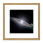 Space NASA Hubble Dead Stars Planet Debris Illustration 8X8 Inch Square Wooden Framed Wall Art Print Picture with Mount