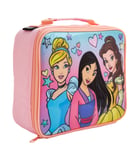 Polar Gear Disney Princess Insulated Reusable Kids Lunch Bag in Pink with Handle – Official Merchandise 600D Polyester Food Cooler – Thermal Tote for School Nursery Snacks Picnic, Durable, one Size