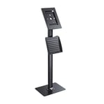 PureMounts PDS-5920 Stand with Brochure Holder and Lockable Steel Case for Tablets Apple iPad 9.7 Inch/iPad 10.2 Inch/iPad Pro 10.5 Inch/iPad Air 10.5 Inch Gen 3 / Samsung Tab A 10.1 Inch 2019 Black