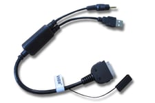 vhbw Câble audio voiture compatible avec Apple iPod 10GB, 15GB, 20GB, 30GB, 40GB, 60GB, Classic, Nano, Photo, Touch, Video - Adaptateur en Y, noir