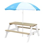AXI picnicbord til børn Nick med parasol brun og hvid