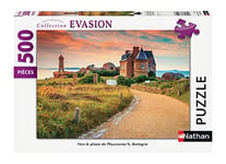 Nathan - Puzzle 500 pièces - Vers le phare de Ploumanac’h, Bretagne - Adultes et enfants dès 12 ans - Puzzle de qualité supérieure - Collection Evasion - 87246