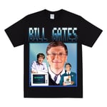 BILL GATES T-shirt Vintage Bill Gates T-shirt Retro 90-talets Bill Gates Tee Unisex Topp Black XL