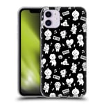 Head Case Designs Officially Licensed BT21 Line Friends Black & White Basic Patterns Soft Gel Case Compatible With Apple iPhone 11